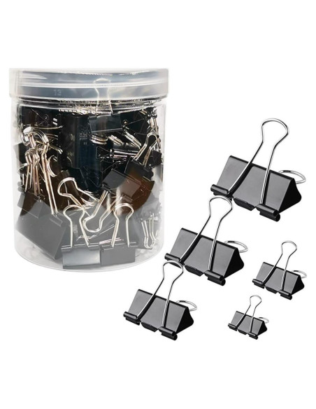 120 Clips de Carpeta Otylzto con Contenedor Transparente