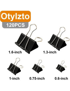 120 Clips de Carpeta Otylzto con Contenedor Transparente 2