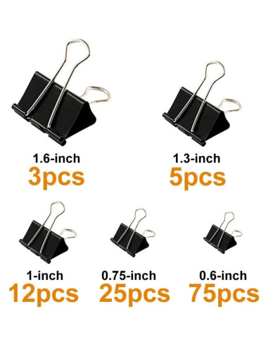 120 Clips de Carpeta Otylzto con Contenedor Transparente