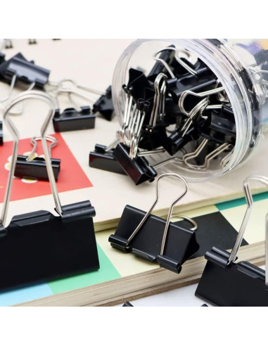 120 Clips de Carpeta Otylzto con Contenedor Transparente