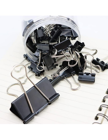 120 Clips de Carpeta Otylzto con Contenedor Transparente