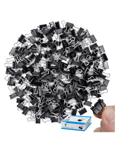 240 Clips de Carpeta Negros JIURUN 15mm Reutilizables