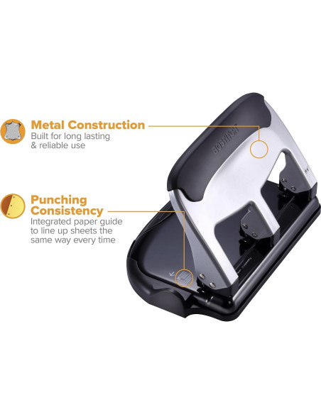 Perforadora Bostitch Office EZ Squeeze 3 Agujeros 40 Hojas