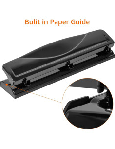 Perforadora de 3 agujeros Amazon Basics, 10 hojas, negra 2