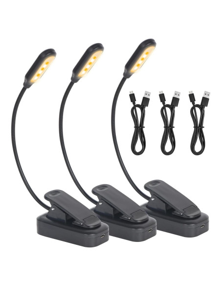 Luz de libro recargable Hilngav USB-C 3 en 1 con 3 temperaturas