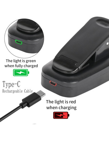 Luz de libro recargable Hilngav USB-C 3 en 1 con 3 temperaturas