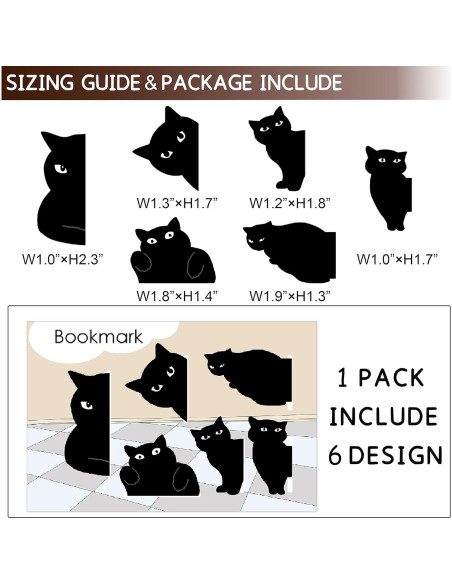 Marcadores Magnéticos Yasest - 6 Piezas de Gato Lindo