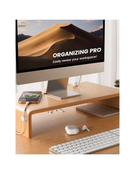 6 Pack Organizador de Cables Lamicall Clips Rotativos 360