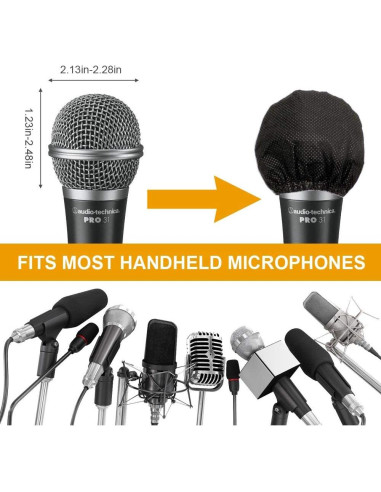 200 Cubiertas Desechables para Micrófono Erayco - Negro