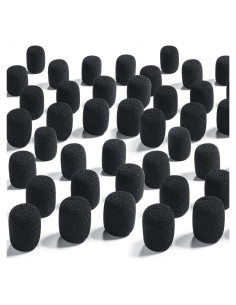 50 Piezas Filtros de Espuma para Micrófono Weewooday Negro