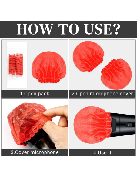 800 Cubiertas Desechables para Micrófono Multicolor - KTV y Estudio