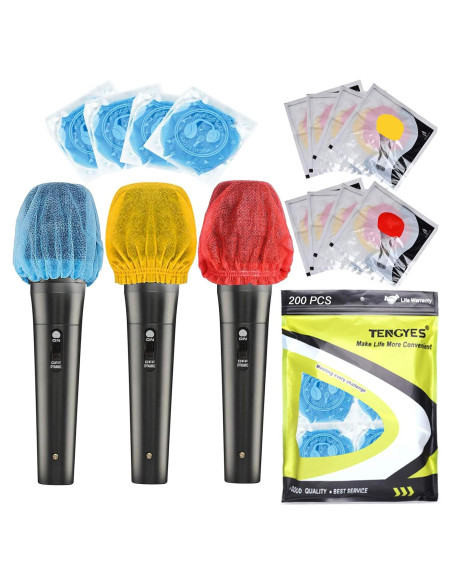 200 Cubiertas Desechables para Micrófono Tela No Tejida Multicolor
