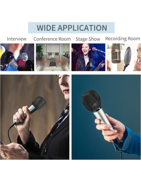 200 Cubiertas Desechables para Micrófono Mano Tela No Tejida