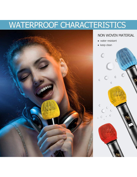 200 Cubiertas Desechables para Micrófono Tela No Tejida Multicolor