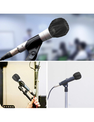 200 Cubiertas Desechables para Micrófono Mano Tela No Tejida