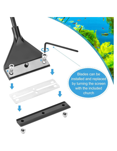Rascador de Algas para Acuario Vimvins con 10 Cuchillas Reemplazables
