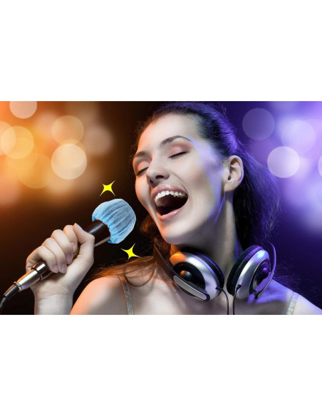 200 Cubiertas Desechables para Micrófono Tela No Tejida Multicolor