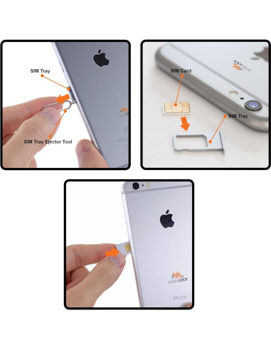 10 Piezas Herramienta Extracción SIM Mobi Lock - Compatible iPhone, Android