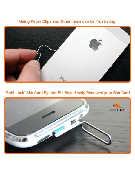 10 Piezas Herramienta Extracción SIM Mobi Lock - Compatible iPhone, Android
