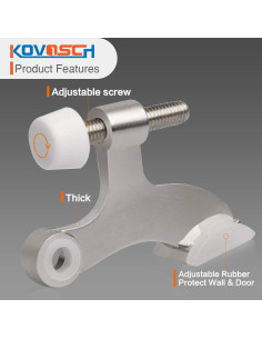Parada de Puerta KOVOSCH 2 Paquete Niquel Satinado Ajustable 2