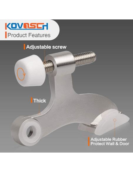 Parada de Puerta KOVOSCH 2 Paquete Niquel Satinado Ajustable Parada de Puerta KOVOSCH 2 Paquete Niquel Satinado Ajustable