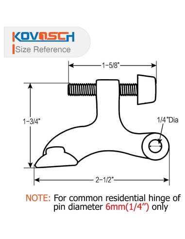 Parada de Puerta KOVOSCH 2 Paquete Niquel Satinado Ajustable