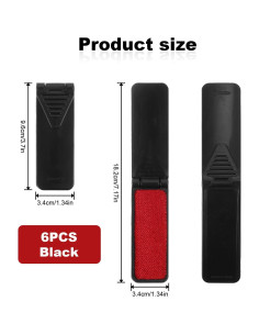 6 Cepillos de Pelusa Reutilizables Classicseali Portátiles Negros 2