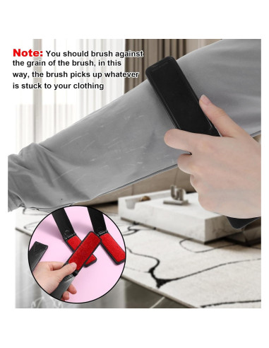 6 Cepillos de Pelusa Reutilizables Classicseali Portátiles Negros