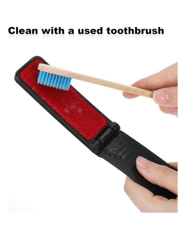 6 Cepillos de Pelusa Reutilizables Classicseali Portátiles Negros