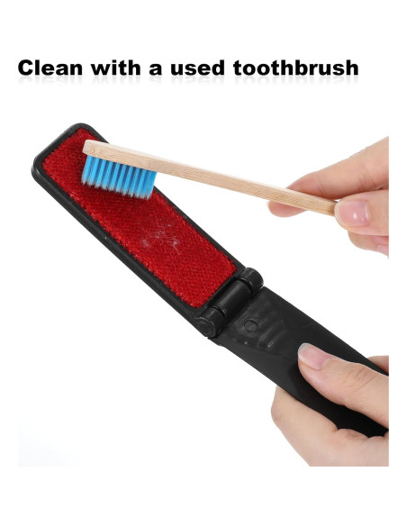 6 Cepillos de Pelusa Reutilizables Classicseali Portátiles Negros