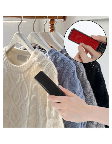 6 Cepillos de Pelusa Reutilizables Classicseali Portátiles Negros