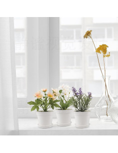 28 Macetas de Plástico 4" SwinDuck con Plato Drenaje Blanco 2