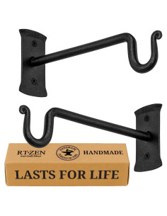 Soportes para Plantas RTZEN - Ganchos de Hierro Forjado Negros