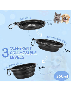 Tazones de Perro Plegables Silicona 2 Pack - 0.47L 2