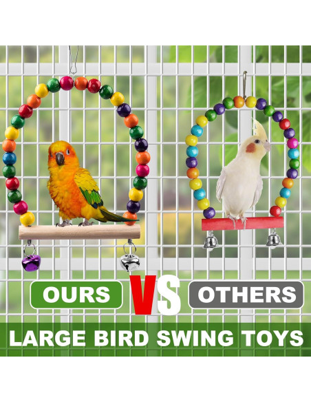 Juguetes para Aves 7 Piezas JINJINANV - Columpios y Escalera 20 cm