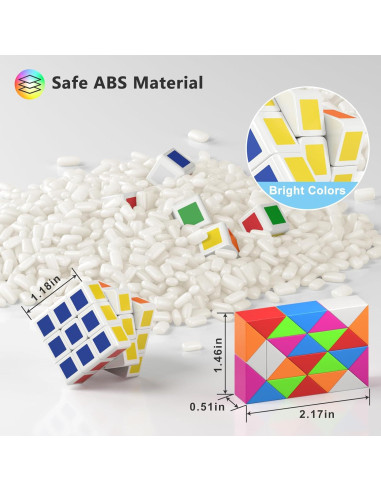 Set 24 Mini Cubos Fidget Vdealen - 12 Cubos 3x3 y 12 Cubos Serpiente