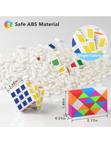 Set 24 Mini Cubos Fidget Vdealen - 12 Cubos 3x3 y 12 Cubos Serpiente