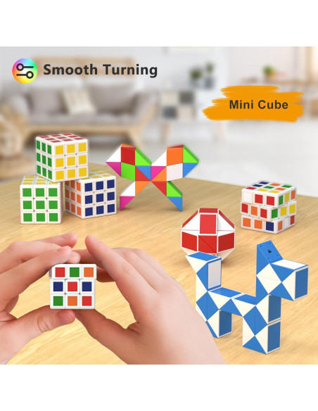 Set 24 Mini Cubos Fidget Vdealen - 12 Cubos 3x3 y 12 Cubos Serpiente