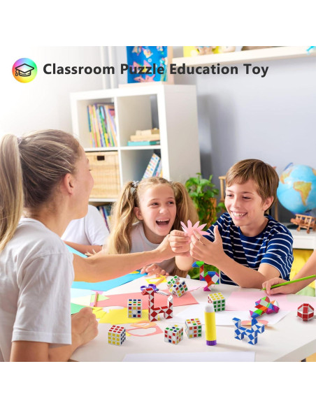 Set 24 Mini Cubos Fidget Vdealen - 12 Cubos 3x3 y 12 Cubos Serpiente