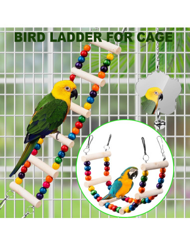 Juguetes para Aves 7 Piezas JINJINANV - Columpios y Escalera 20 cm