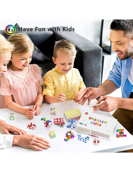 Set 24 Mini Cubos Fidget Vdealen - 12 Cubos 3x3 y 12 Cubos Serpiente