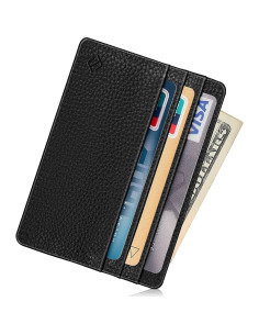Billetera delgada Fintie con bloqueo RFID, 4 ranuras, negra 2
