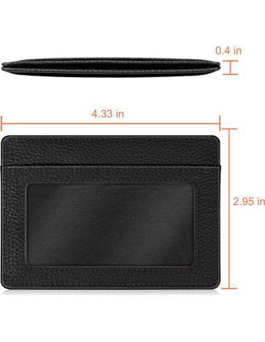 Billetera delgada Fintie con bloqueo RFID, 4 ranuras, negra
