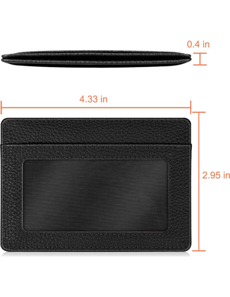 Billetera delgada Fintie con bloqueo RFID, 4 ranuras, negra