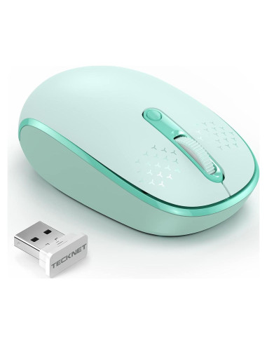 Ratón Inalámbrico TECKNET Verde Menta 2.4G 800/1200/1600 DPI