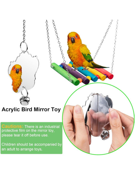 Juguetes para Aves 7 Piezas JINJINANV - Columpios y Escalera 20 cm