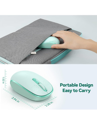 Ratón Inalámbrico TECKNET Verde Menta 2.4G 800/1200/1600 DPI