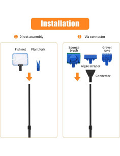 Kit de Limpieza de Acuarios AQUANEAT 5 en 1 con Mango Ajustable 2