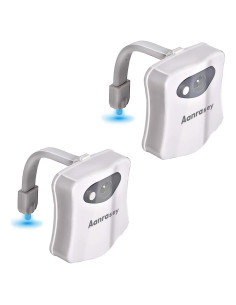 Luz Nocturna para Inodoro Aanrasey LED 8 Colores Sensor Movimiento