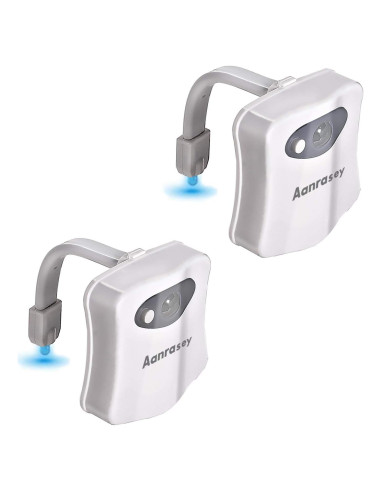 Luz Nocturna para Inodoro Aanrasey LED 8 Colores Sensor Movimiento
